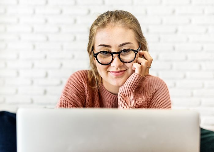 student on a laptop